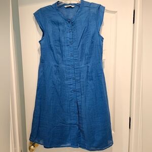 NWT Old Navy women's linen button up dress with attached slip size L
